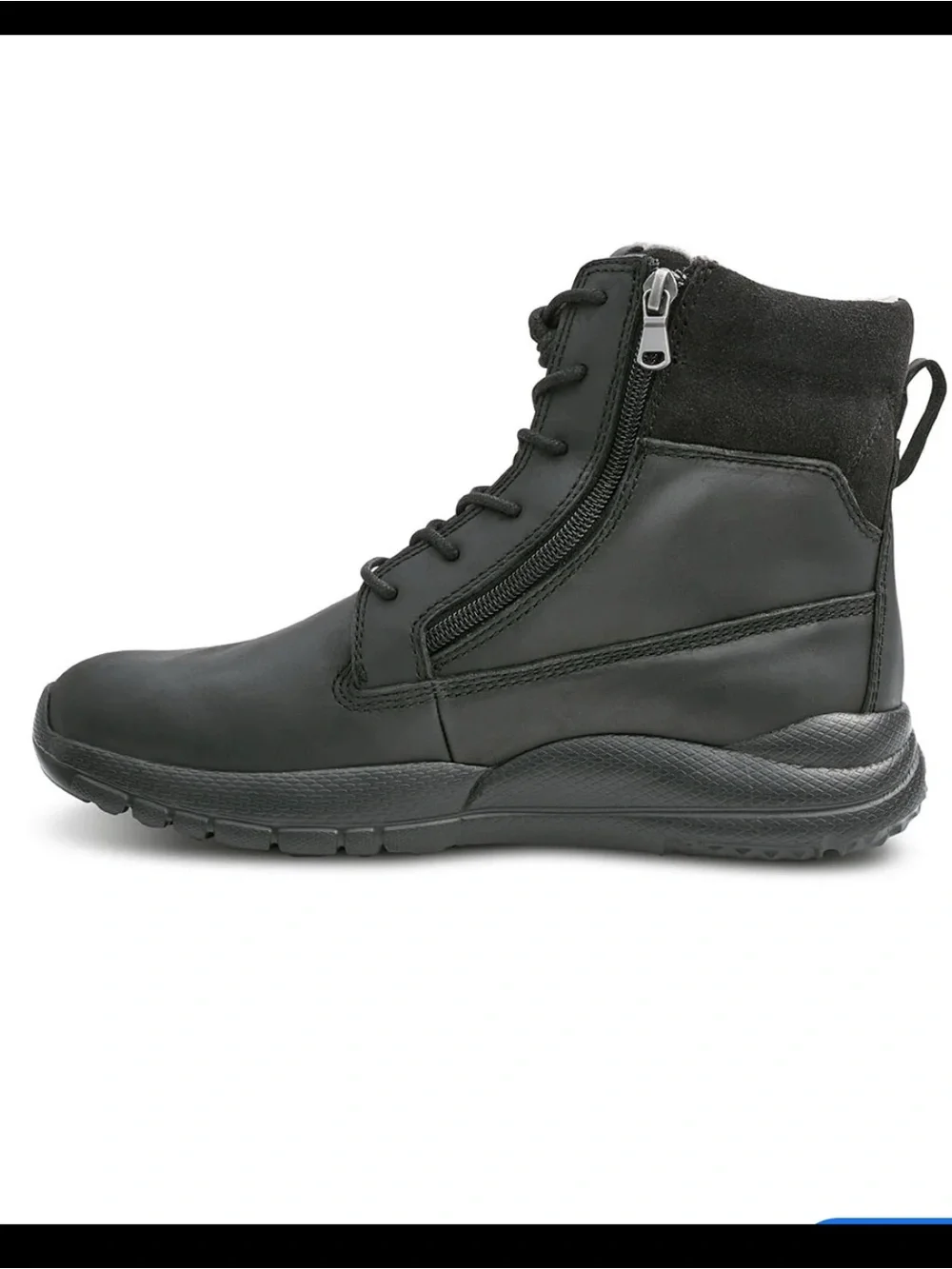 Men's Black Lace-Up Side-Zip Work Boots